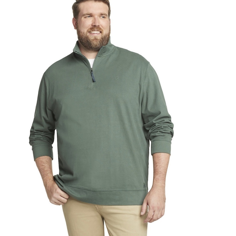 Izod Saltwater Big & Tall Men’s Relaxed Classic Quarter-Zip Pullover Sweater, LT